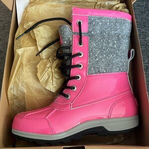 UGG K BUTTE II Waterproof snow boots, patent sparkle, Sz 3, NIB $130 SOLD OUT